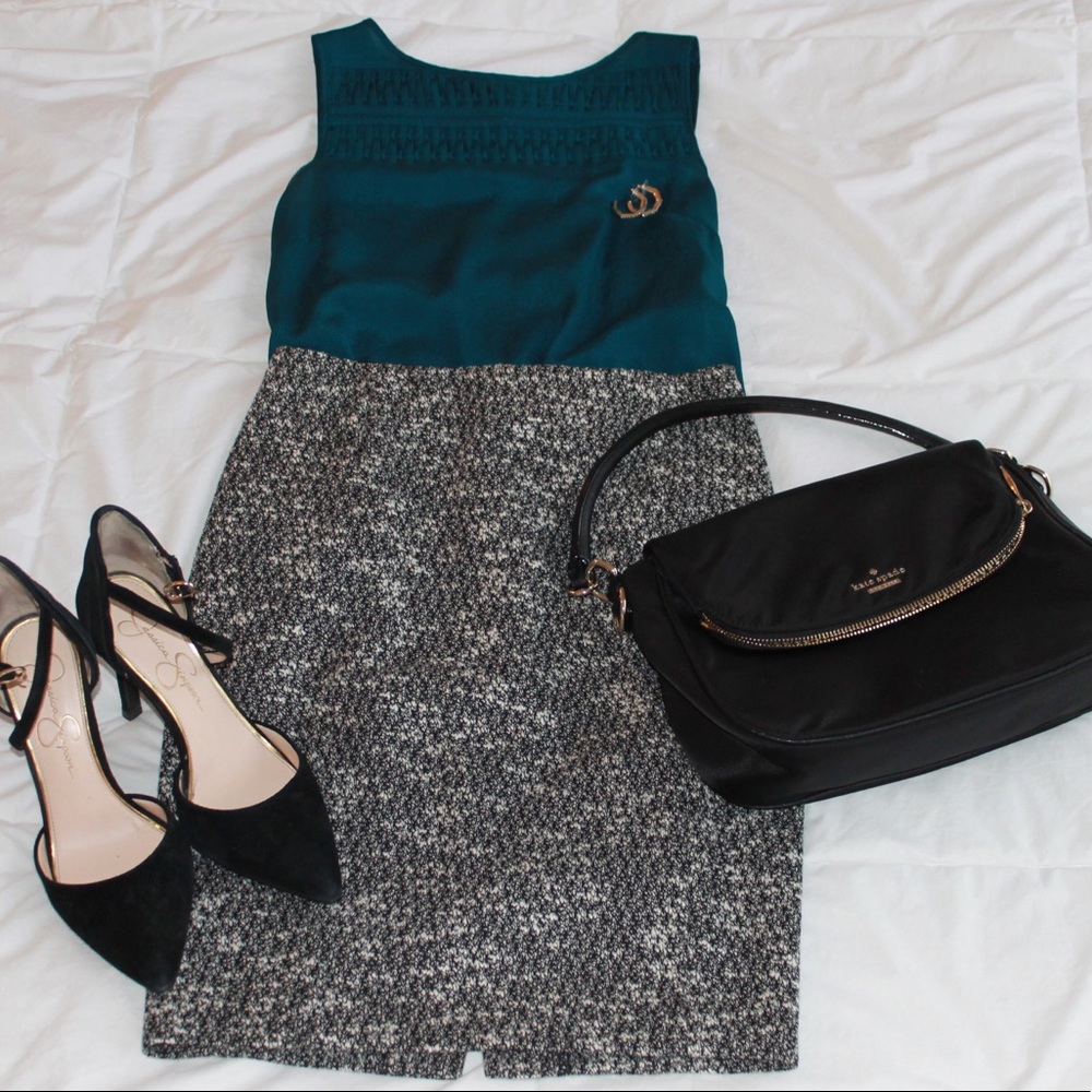 Salt & Pepper Pencil Skirt